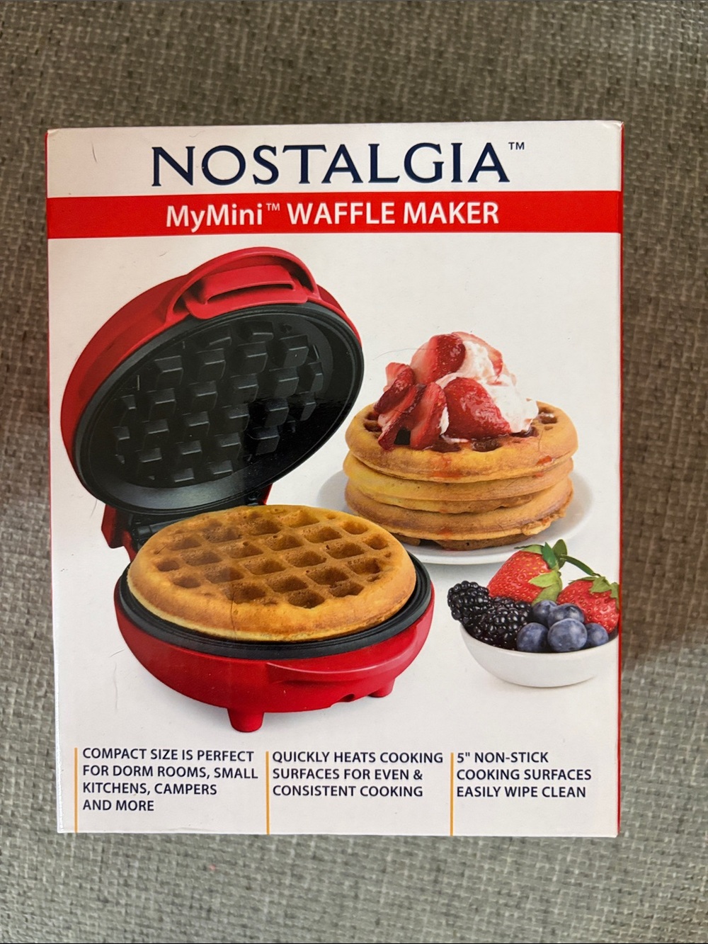Nostalgia Red Mini Waffle Maker - MyMini